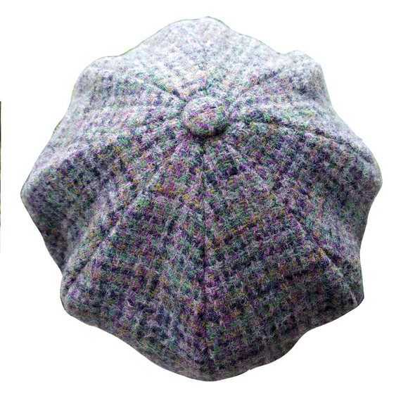 Genuine Harris Tweed® Cap ZH051 Women's Baker Boy Cap in SCOTTISH THISTLE - OSFM - Picture 6 of 9
